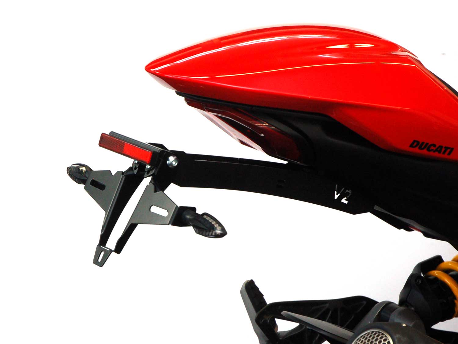 Portatarga IQ4 per Ducati Monster V2 (2026-2027) per indicatori di direzione originali