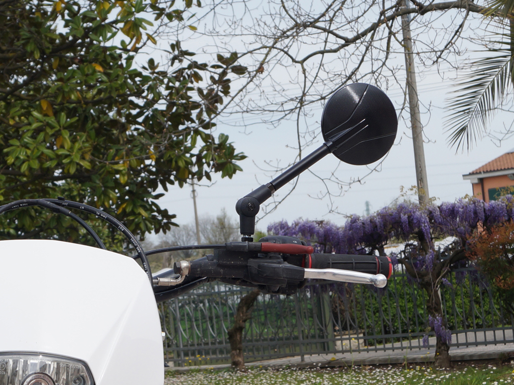 Specchio FLEXI 7700CA per manubrio carbonlook sinistro o destro omologato E