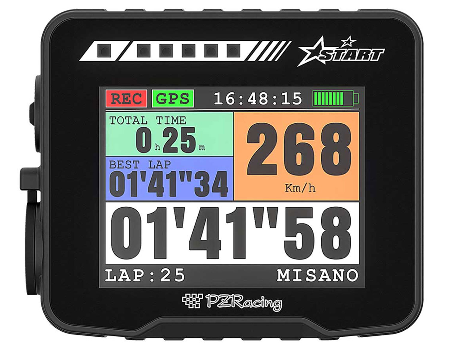 Start Laptimer GPS di base con display a colori Acquisizione dati a 50 Hz e Wifi Start Laptimer GPS di base con display a colori Acquisizione dati a 50 Hz e Wifi