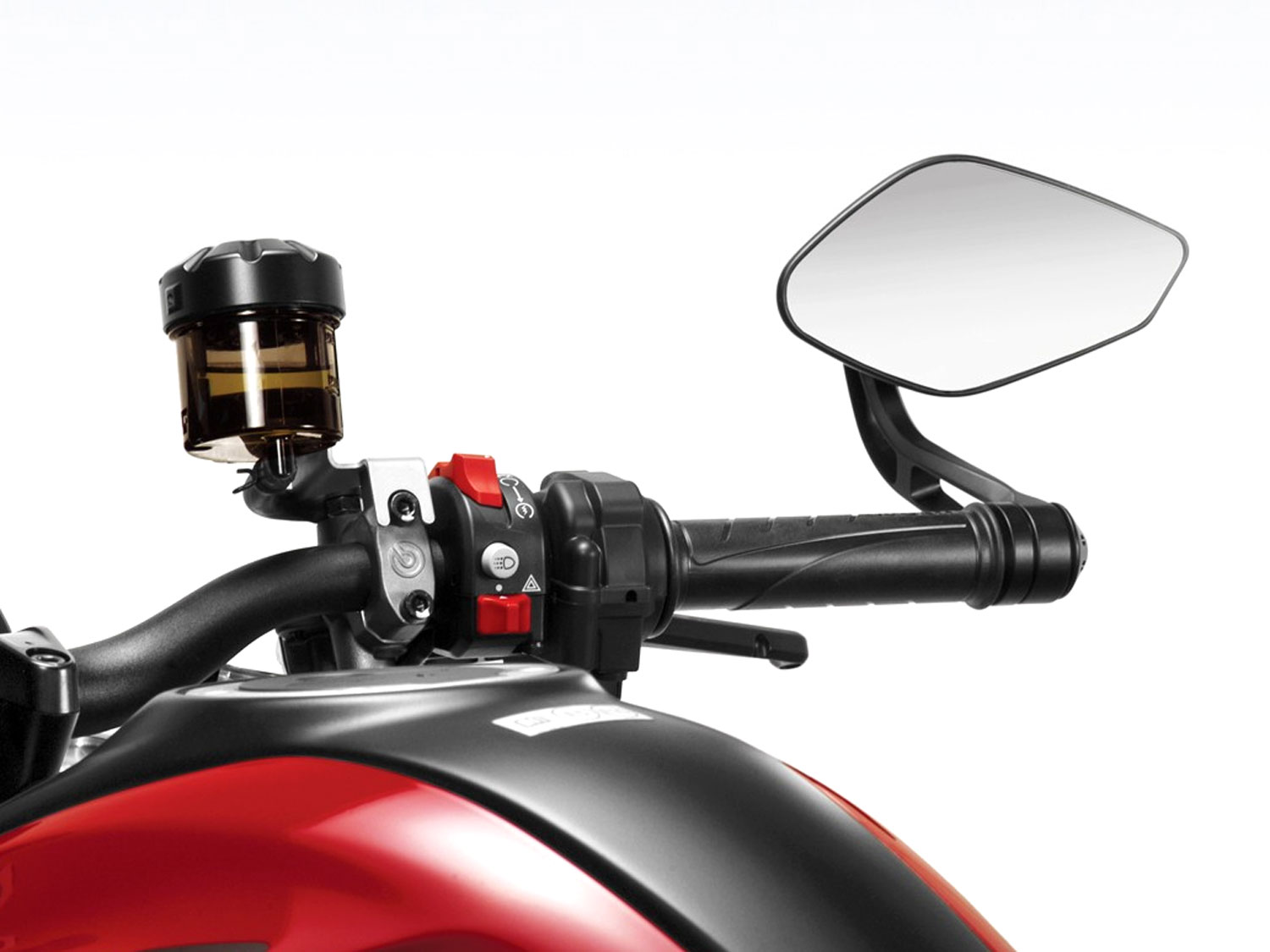 Specchio terminale Revenge SS EVO con peso manubrio per Ducati Monster (2021-2025)