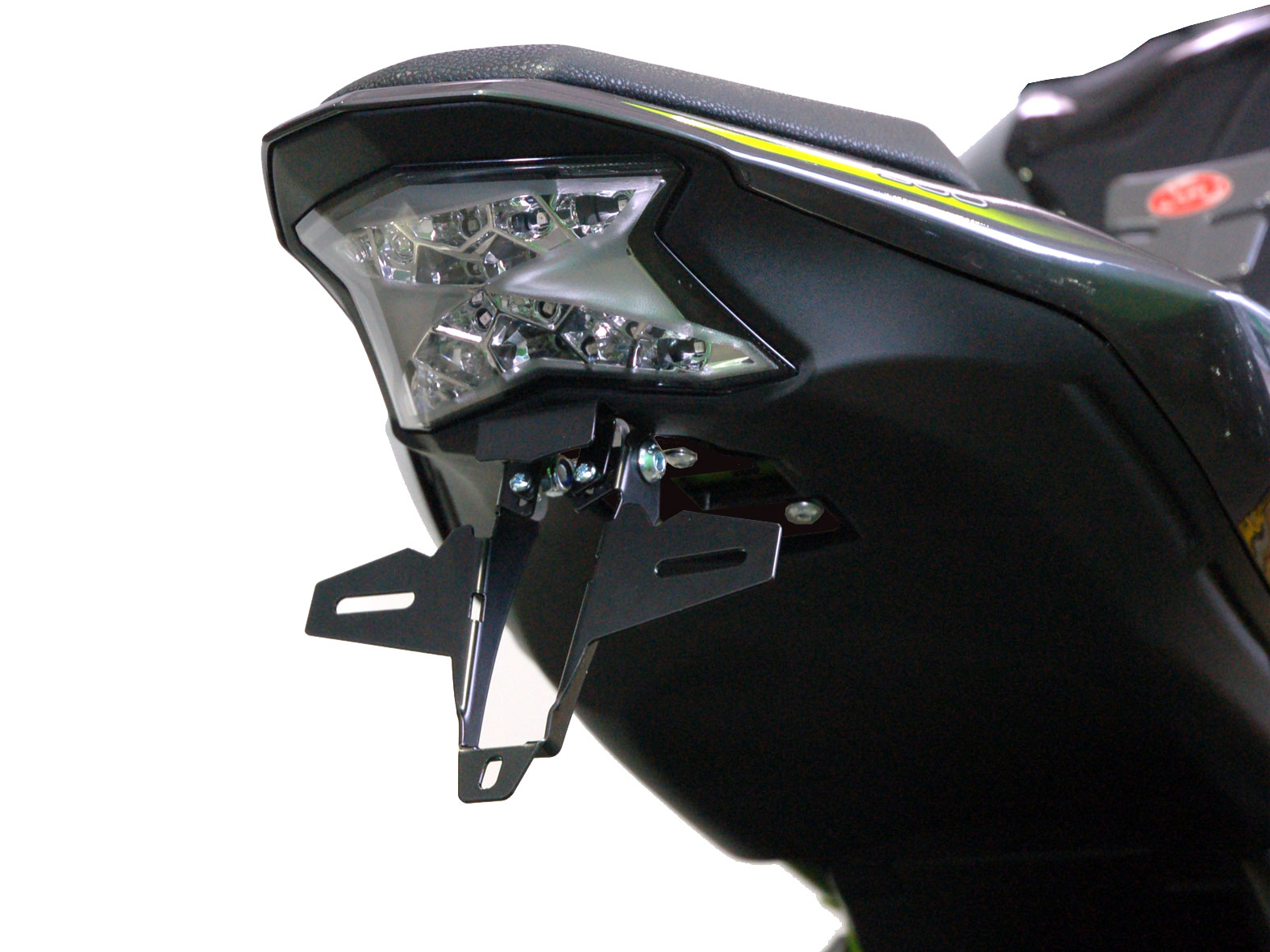 Porta targa IQ1 per Kawasaki Z900 (2017-202020) Kennzeichenhalter IQ1 für Kawasaki Z900 (2017-2024) für Originalblinker