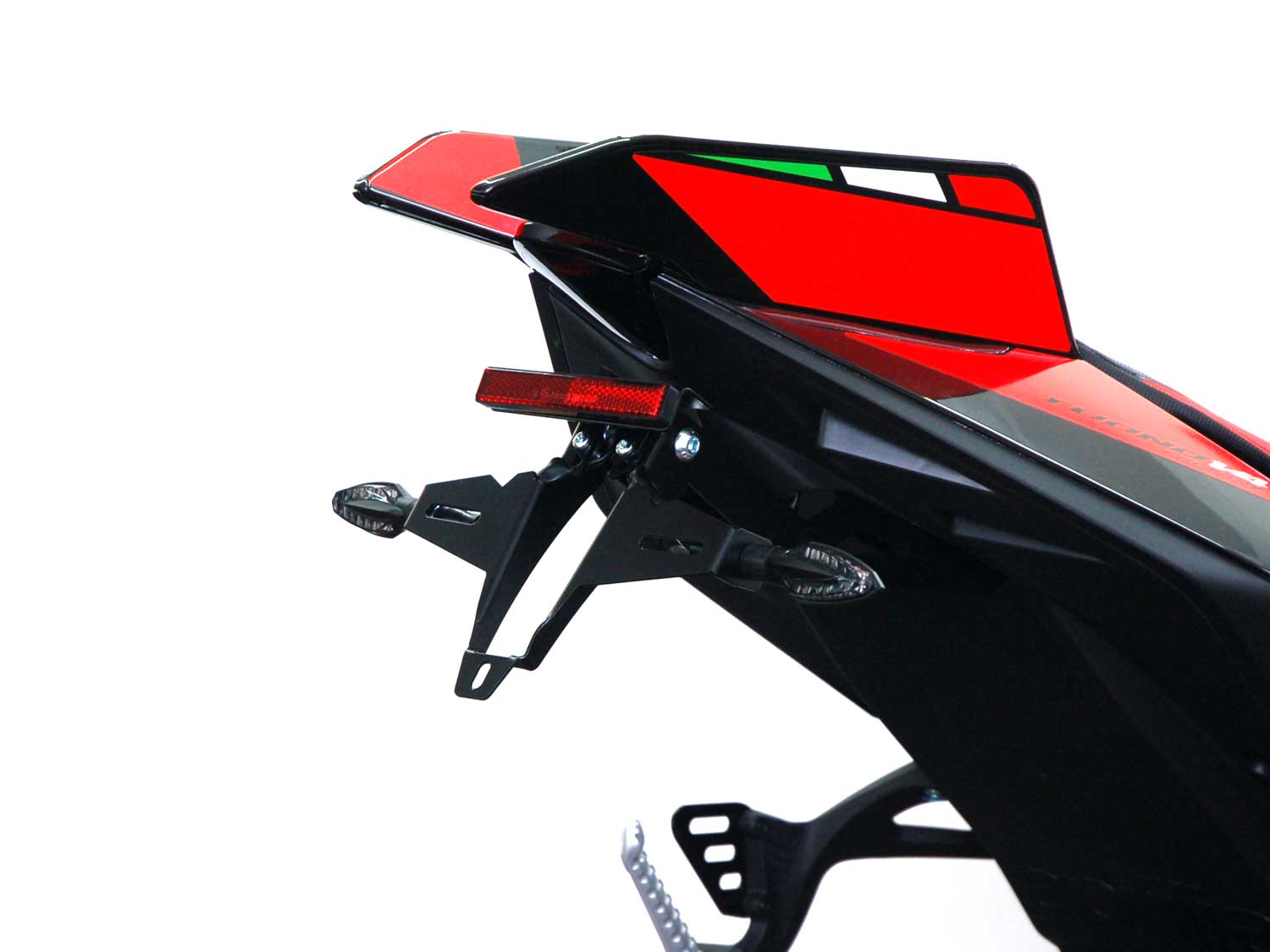 Portatarga IQ4 per Aprilia RSV4 | Tuono V4 (2025-2026) Portatarga IQ4 per Aprilia RSV4 | Tuono V4 (2025-2026) per indicatori di direzione originali