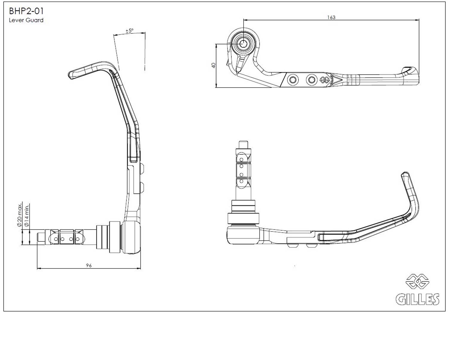 Protezione della leva della frizione KHP2-02