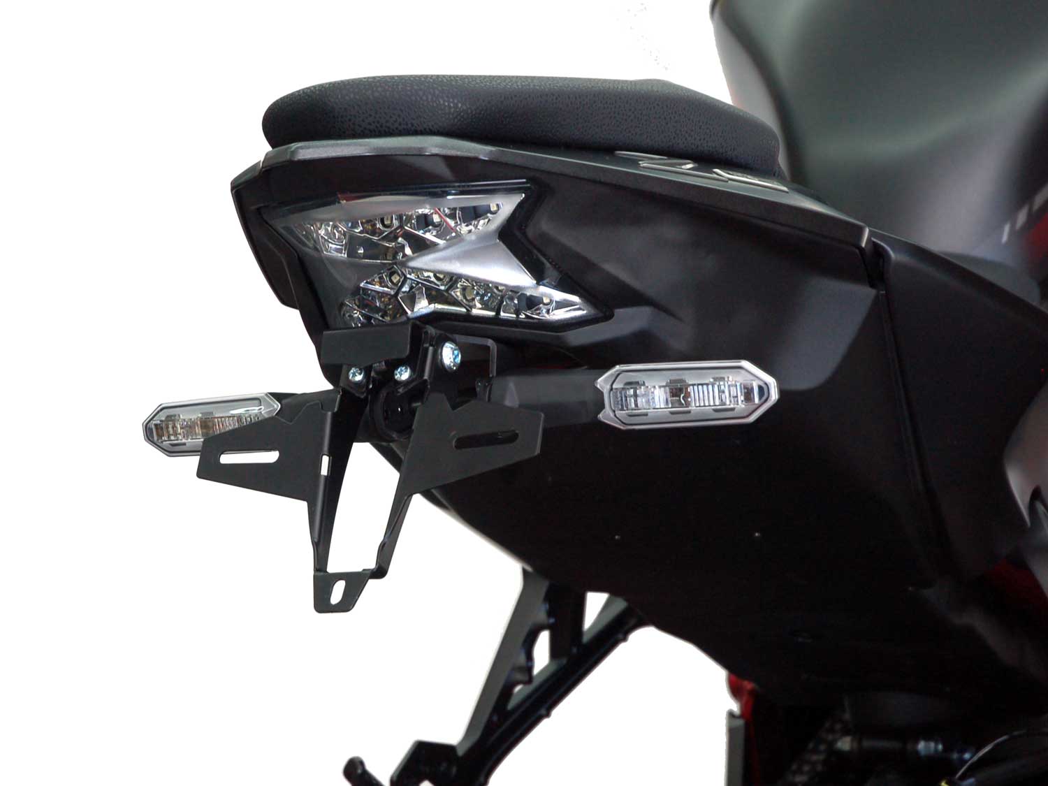 Porta targa IQ7 per Kawasaki Z H2 (2020-2026) Kennzeichenhalter IQ7 für Kawasaki Z H2 (2020-2026) per gli indicatori originali