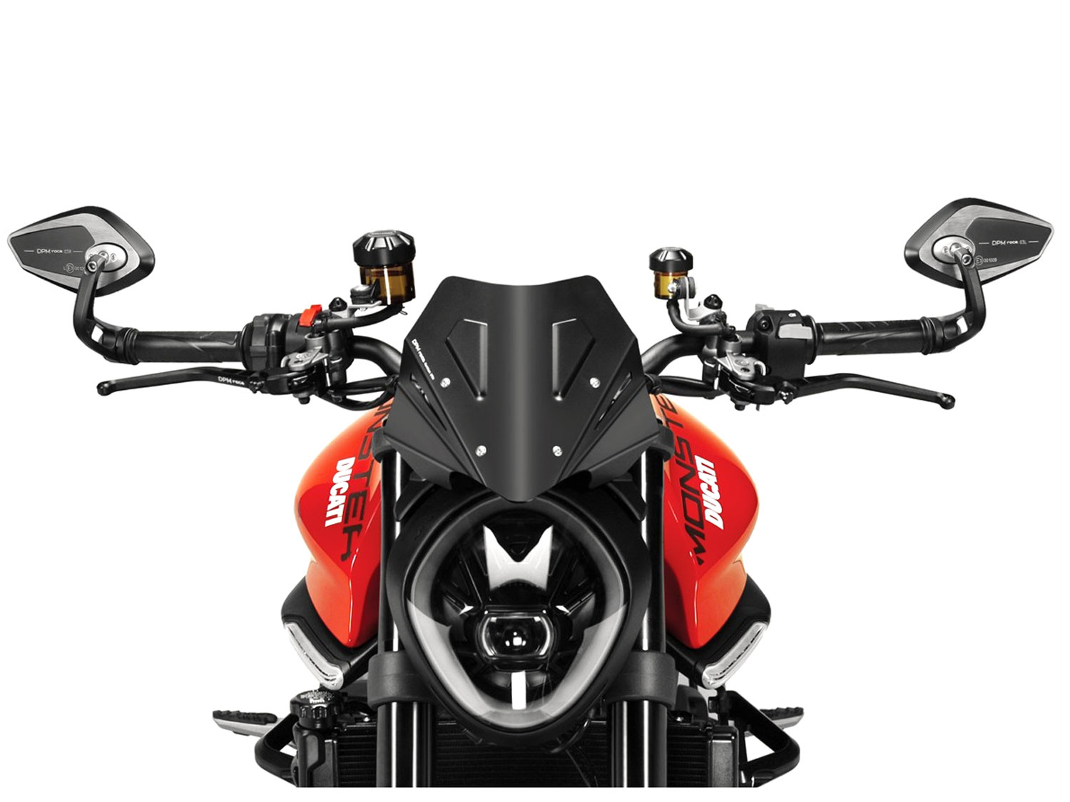 Specchio terminale Revenge SS EVO con peso manubrio per Ducati Monster (2021-2025)