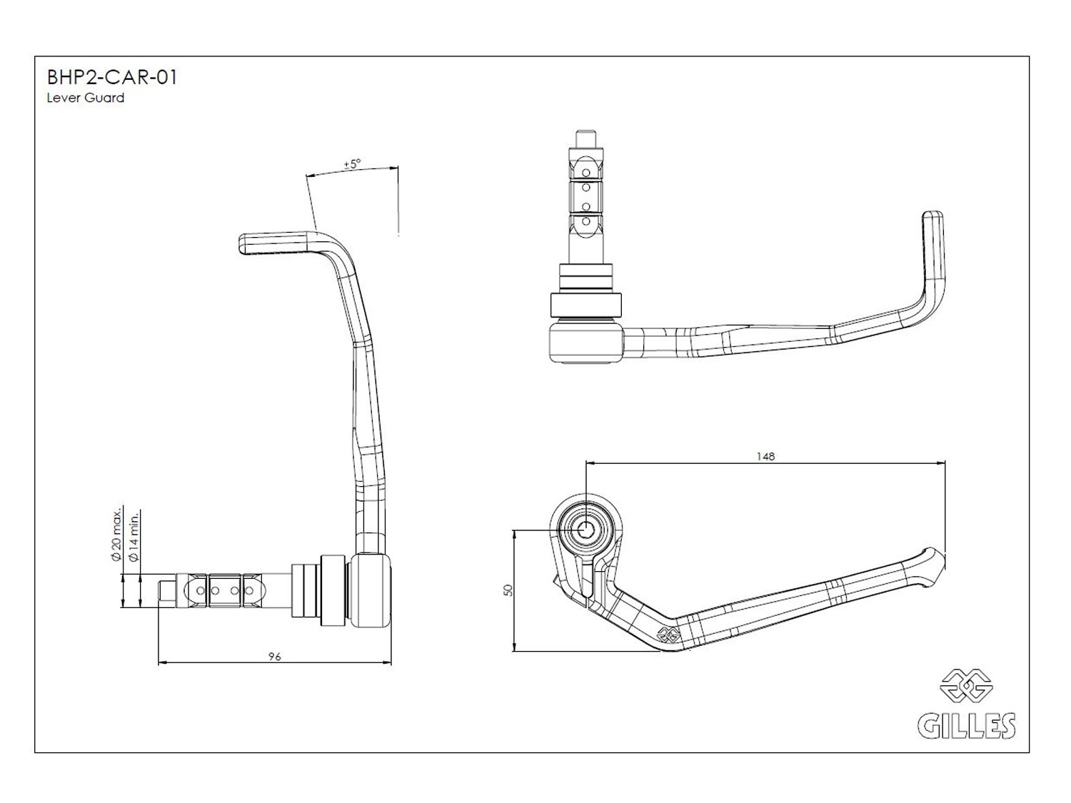 Protezione leva freno Carbon BHP2-CAR-01 | 14-20 mm Protezione leva freno Carbon BHP2-CAR-01 | 14-20 mm