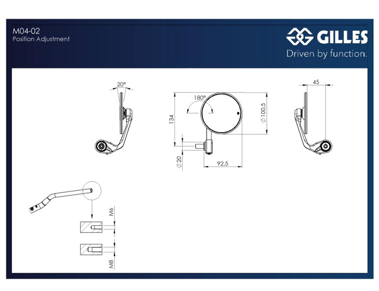 Specchietti per manubrio MOON M04-02-BD