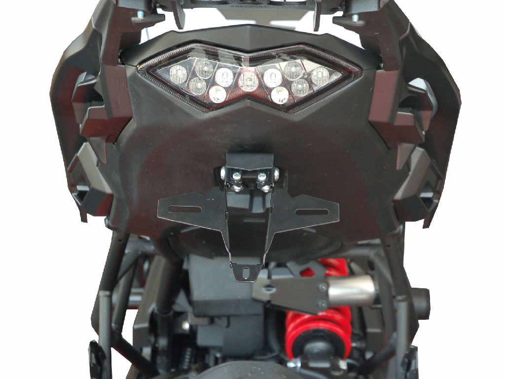Porta targa IQ1 per Kawasaki Versys 650 (2015-2019) Kennzeichenhalter IQ1 für Kawasaki Versys 650 (2015-2020) für Originalblinker