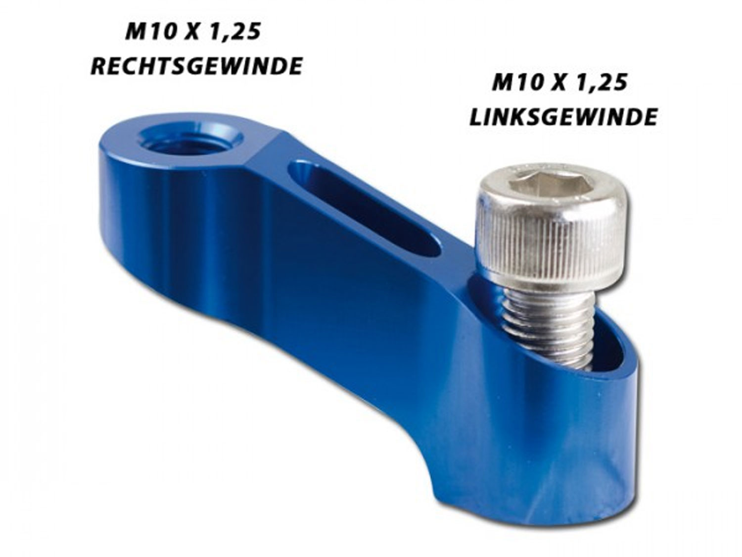 Spiegel Verlängerung Lenkerausleger M10x1.25 Linksgewinde blau