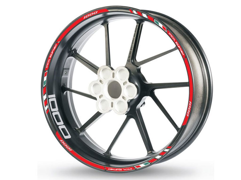Adesivo bordo cerchio GP Race 1000 rosso-bianco Adesivo bordo cerchio GP Race 1000 rosso-bianco