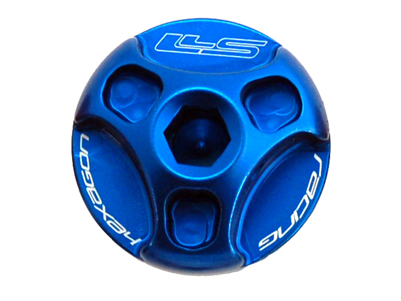 Öleinfüllschraube HEX M22x1.5 für Ducati blau Öleinfüllschraube HEX M20x2.5 für Triumph blau