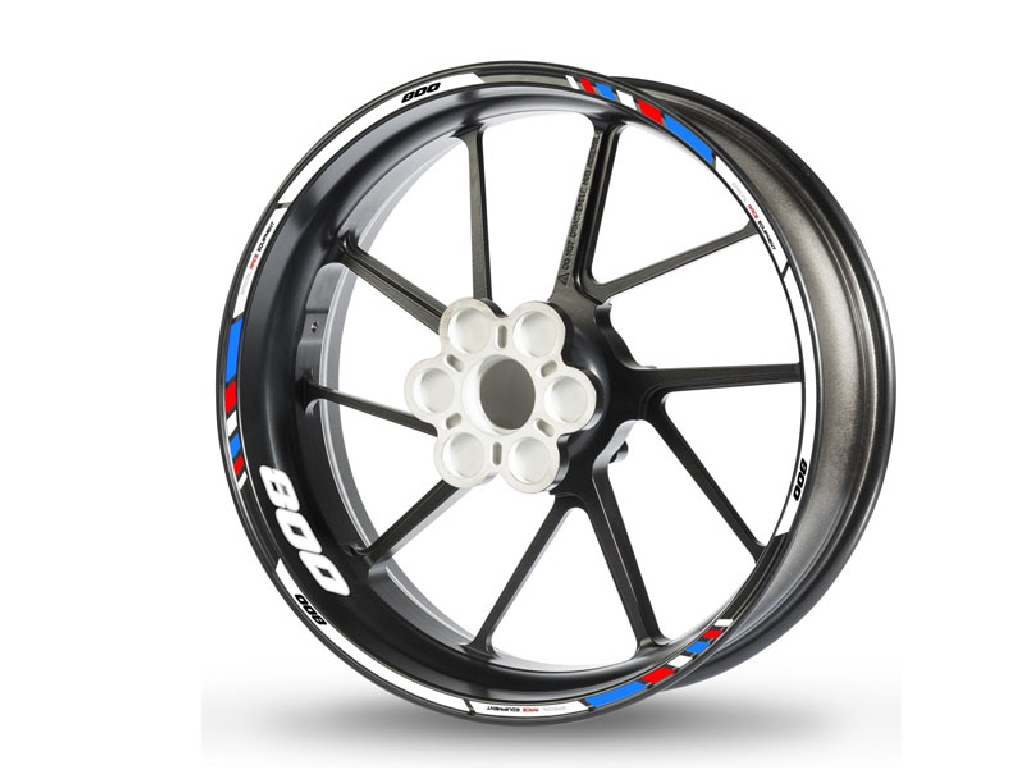 Adesivo bordo cerchio per 800 ccm bianco-blu-rosso