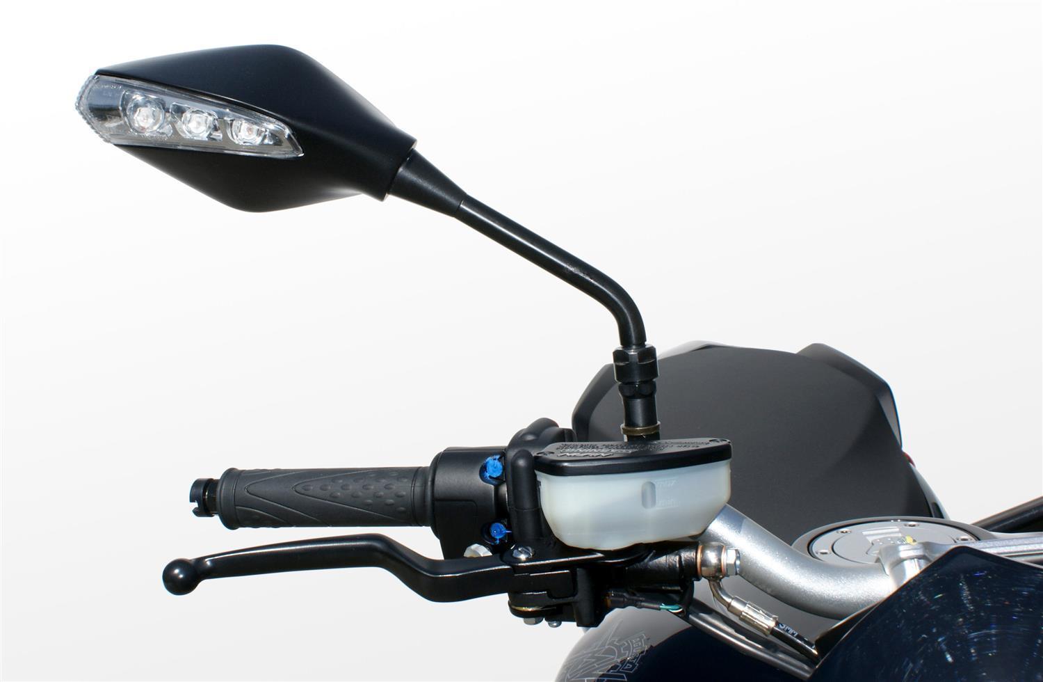 Specchio indicatore 7513-7514 per manubrio nero omologato E