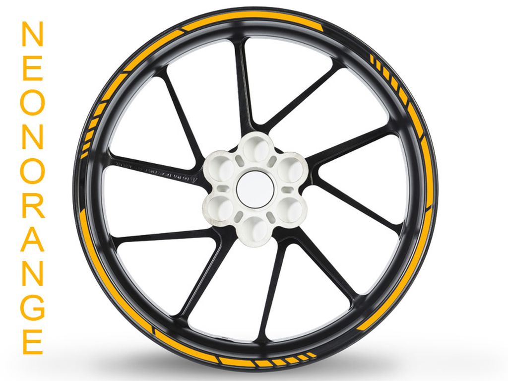 Adesivo bordo cerchione GP Race colori neon arancione neon