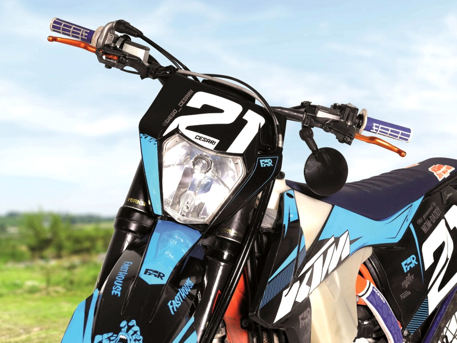 Specchio FLEXI Clip 7849 per manubrio nero universale sinistro o destro omologato E