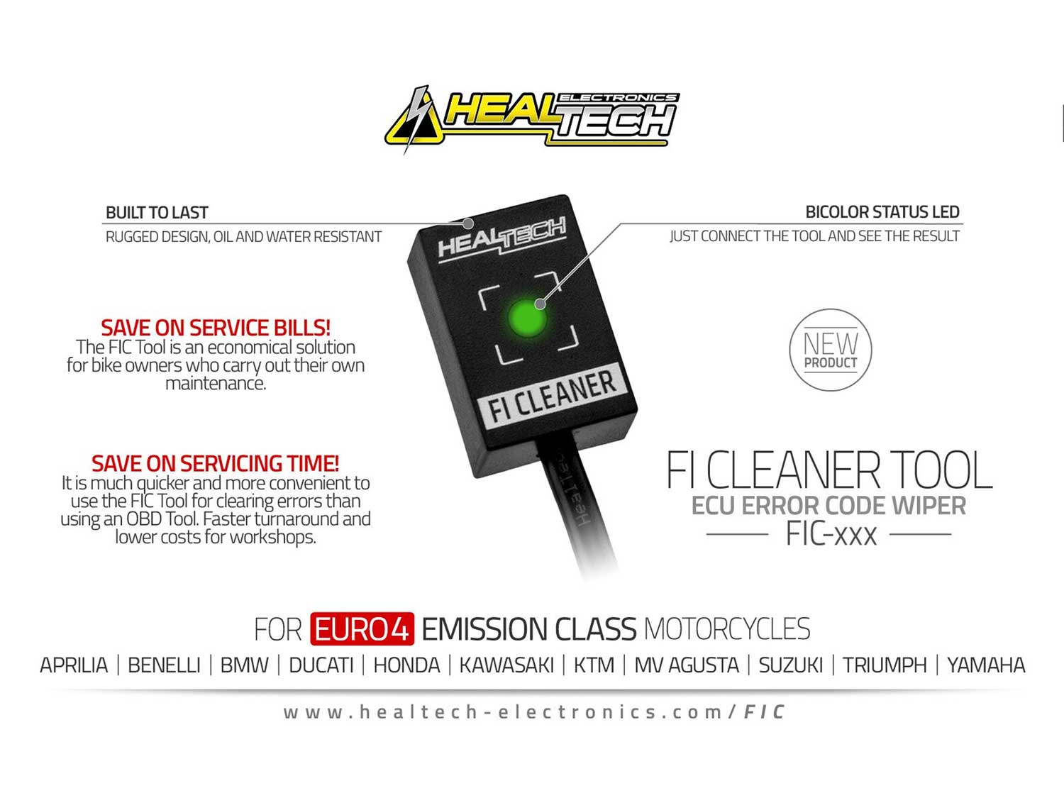 Healtech FI Cleaner per cancellare i messaggi di errore FIC-BM1 Healtech FI Cleaner löscht Fehlermeldungen FIC-K03