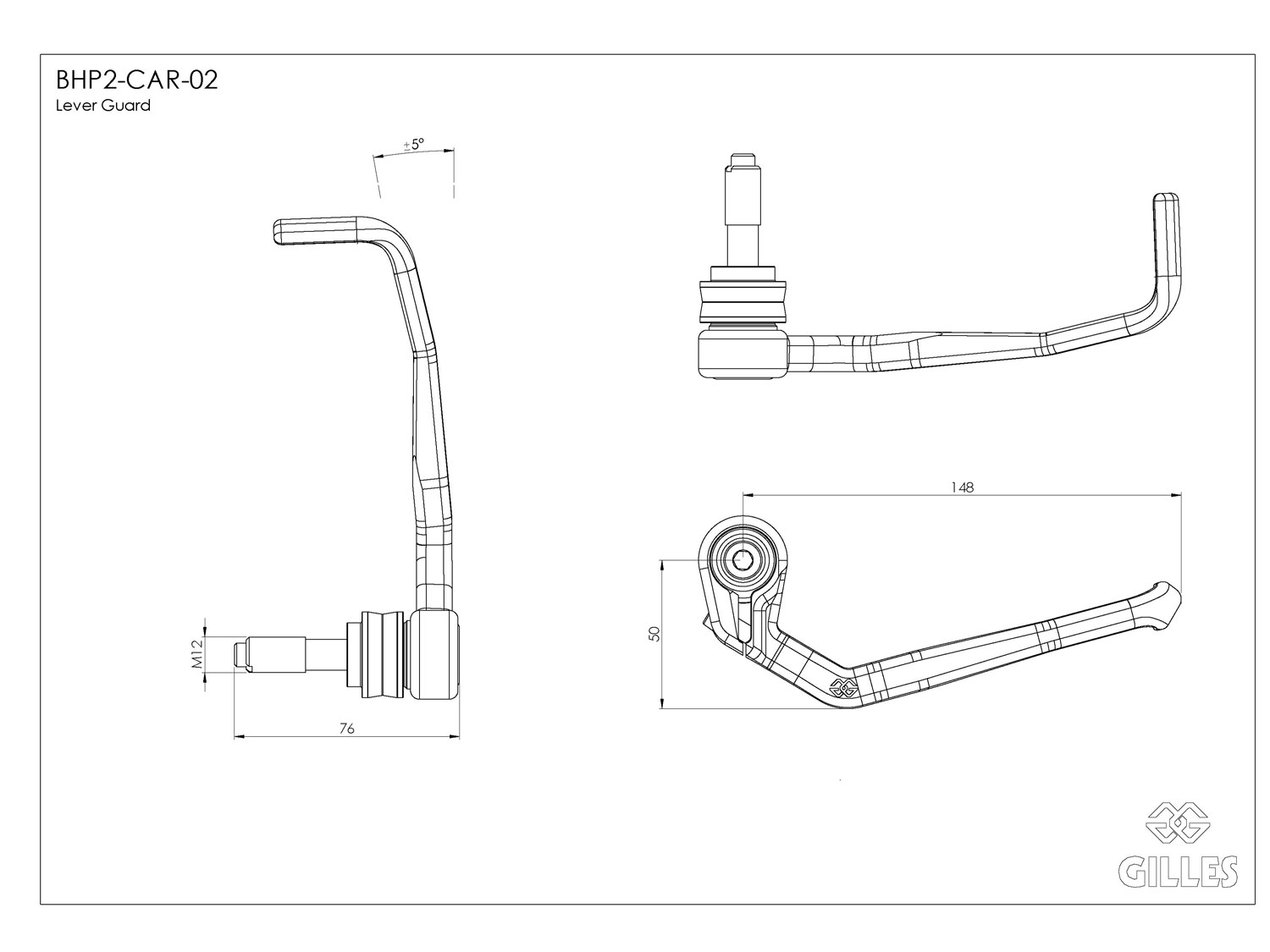 Protezione leva freno in carbonio BHP2-CAR-02