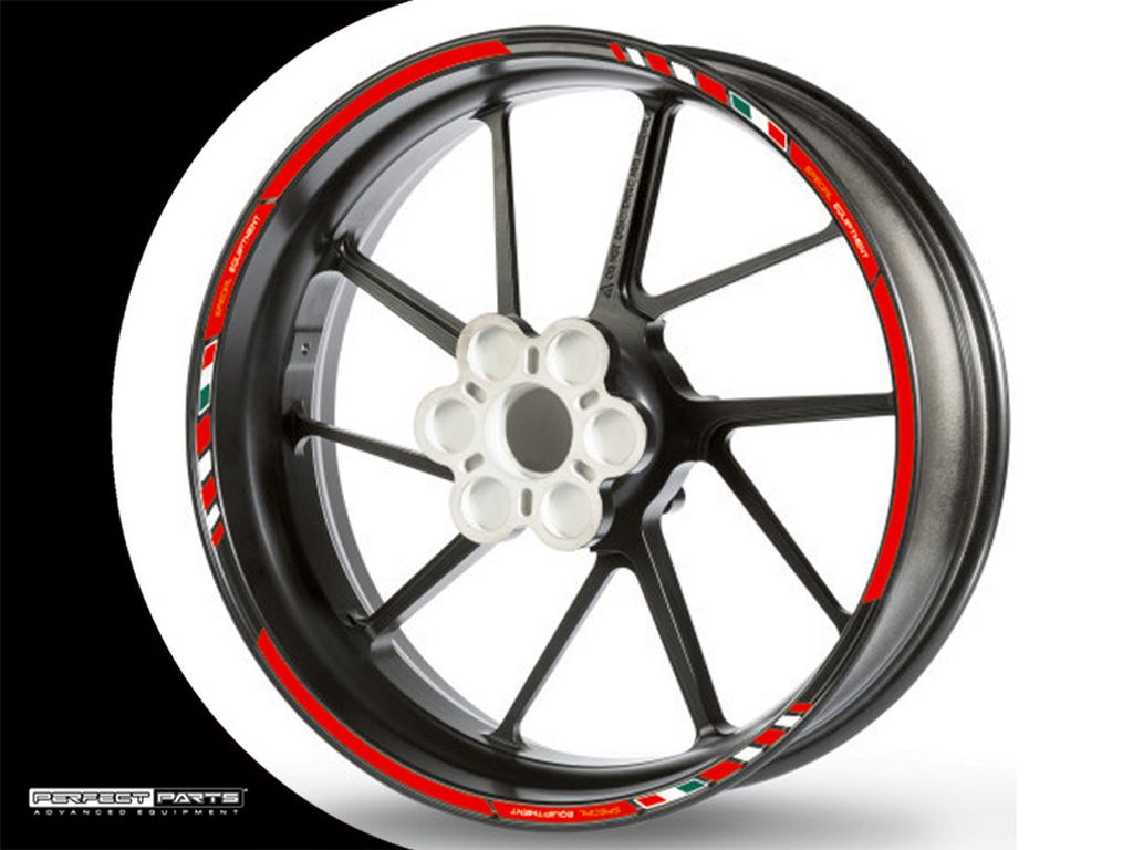 Adesivo bordo cerchio GP Race rosso-bianco