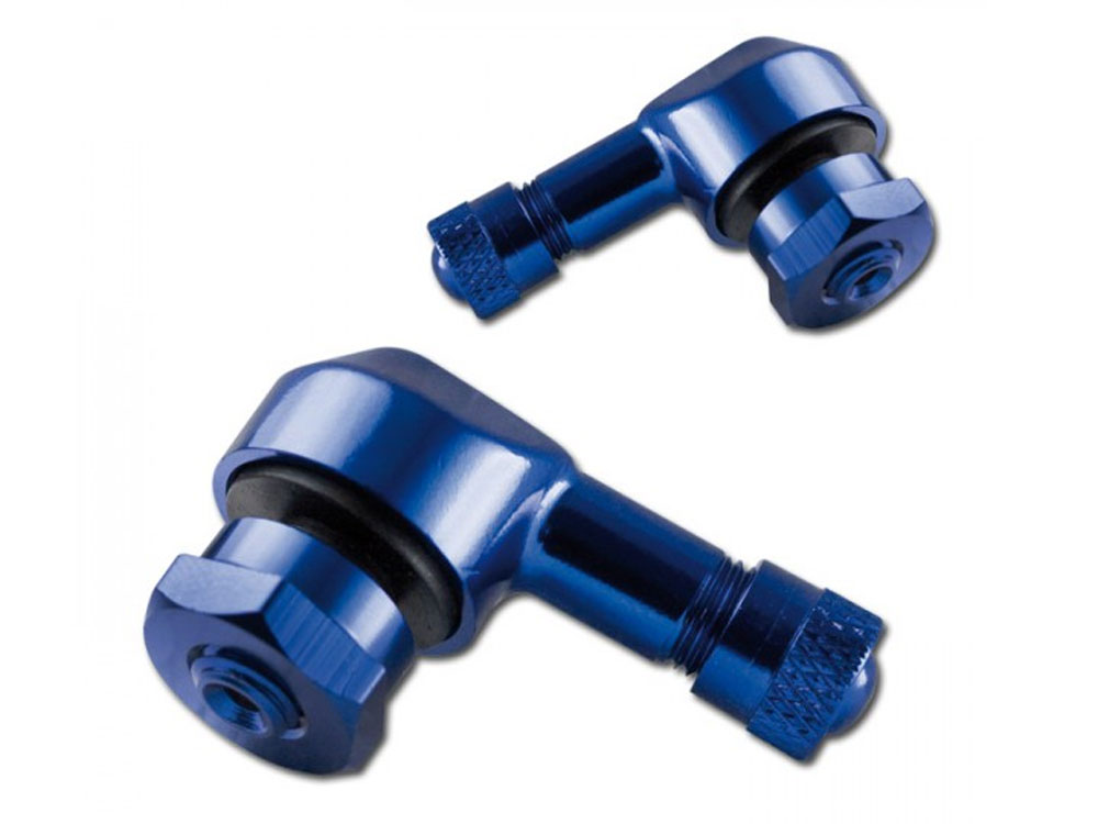 Winkelventile 8,3 mm 90 Grad abgewinkelt mit Ventildeckel blau