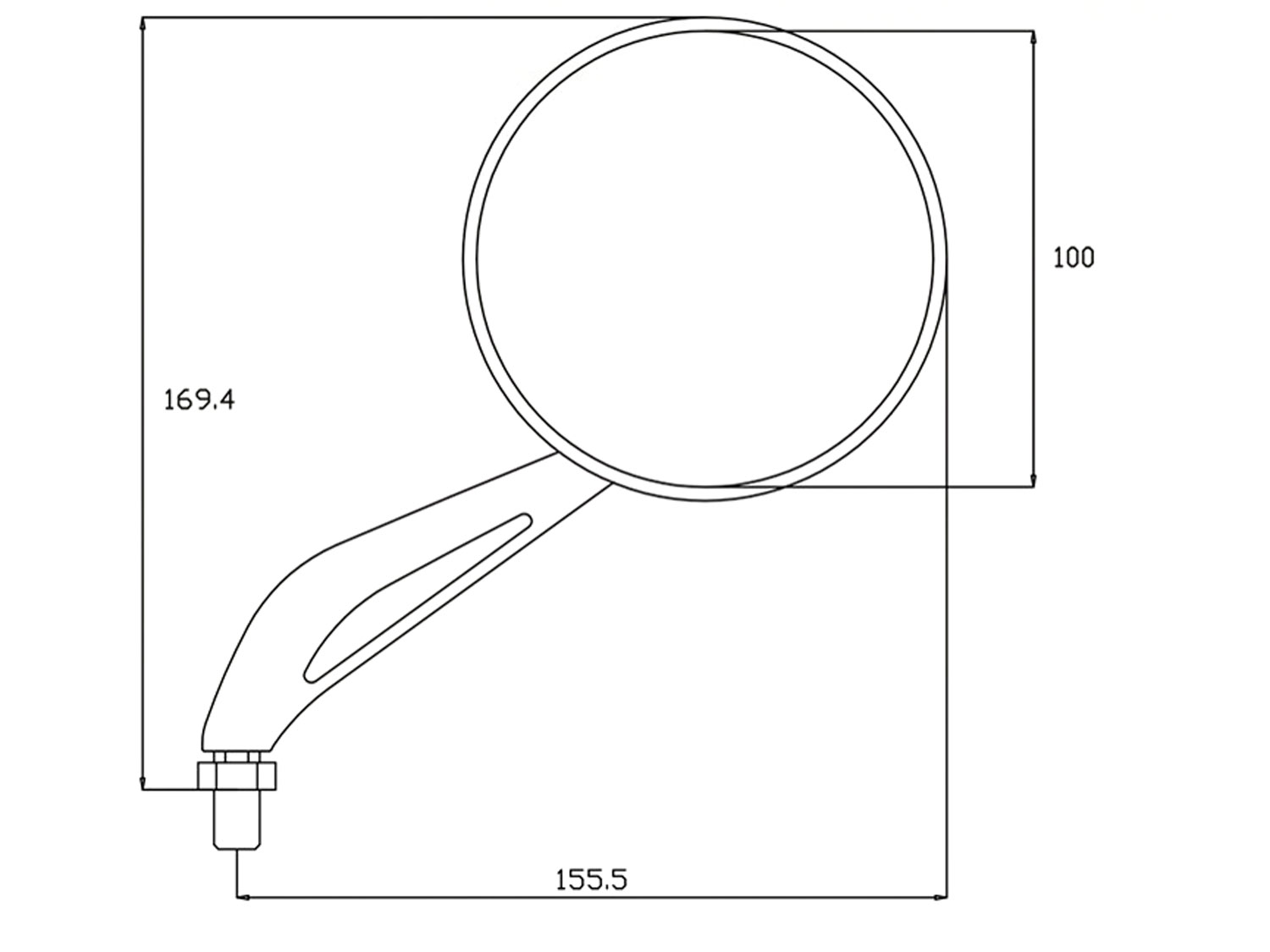 Specchio manubrio essenziale di DPM