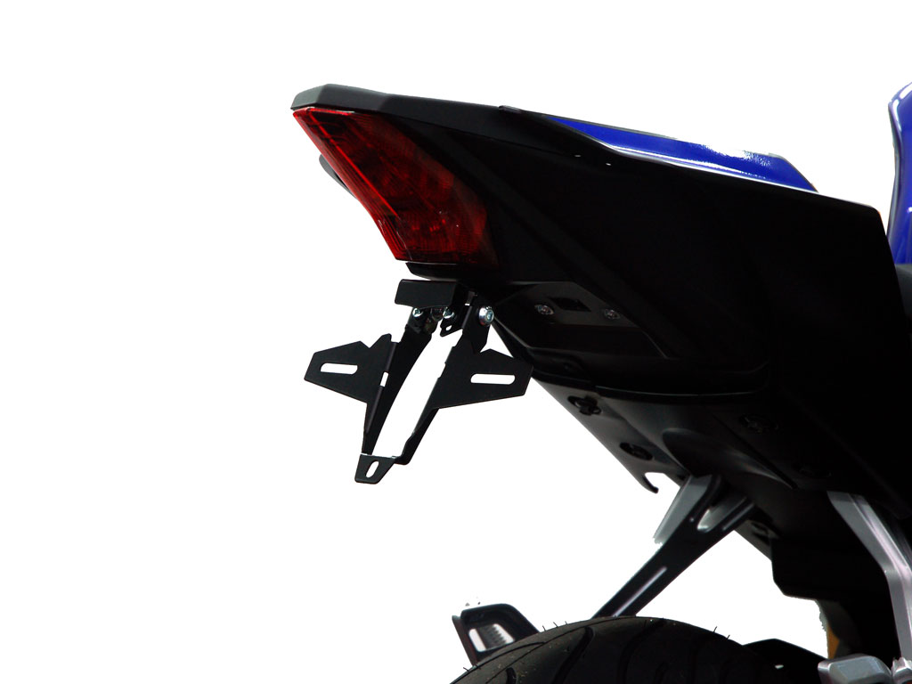Porta targa IQ1 per Yamaha R125 (2019-2026) Kennzeichenhalter IQ1 für Yamaha R125 (2019-2026) für Originalblinker
