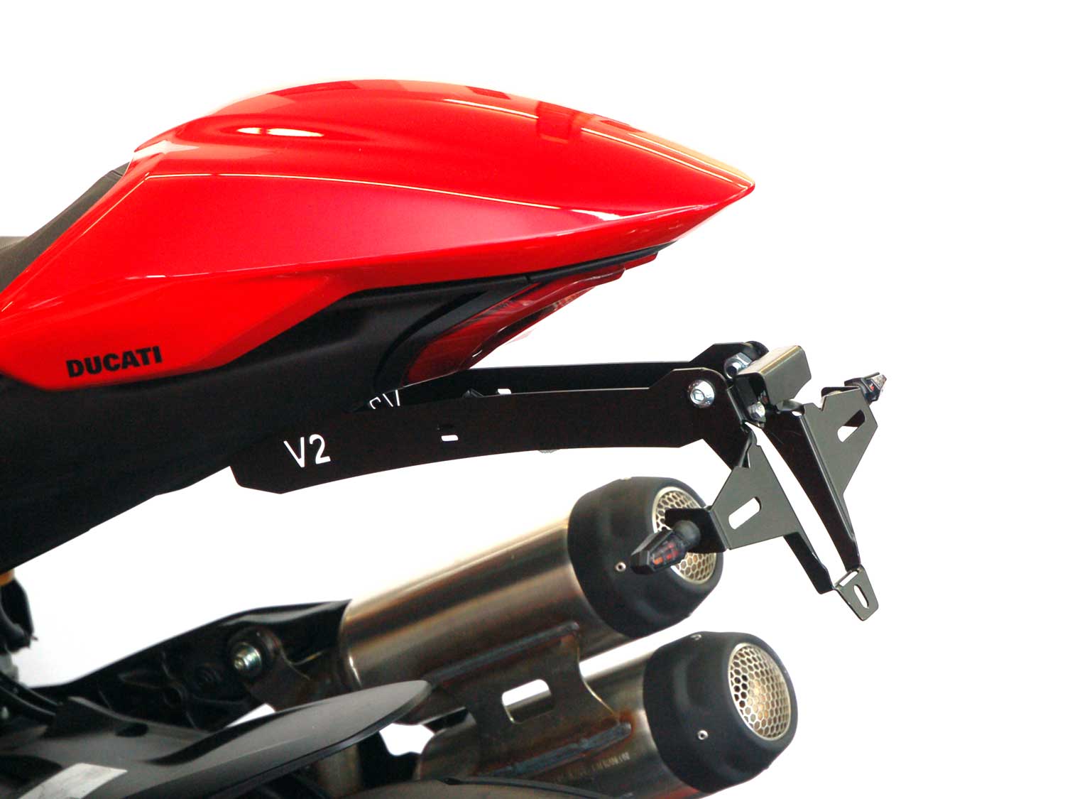 Portatarga IQ1 per Ducati Monster V2 (2026-2027) per indicatori di direzione opzionali