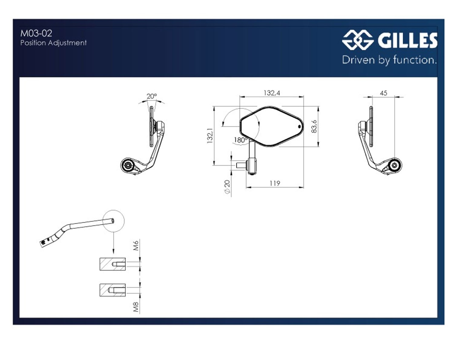 Specchietti per manubrio STRATOS, simmetrici