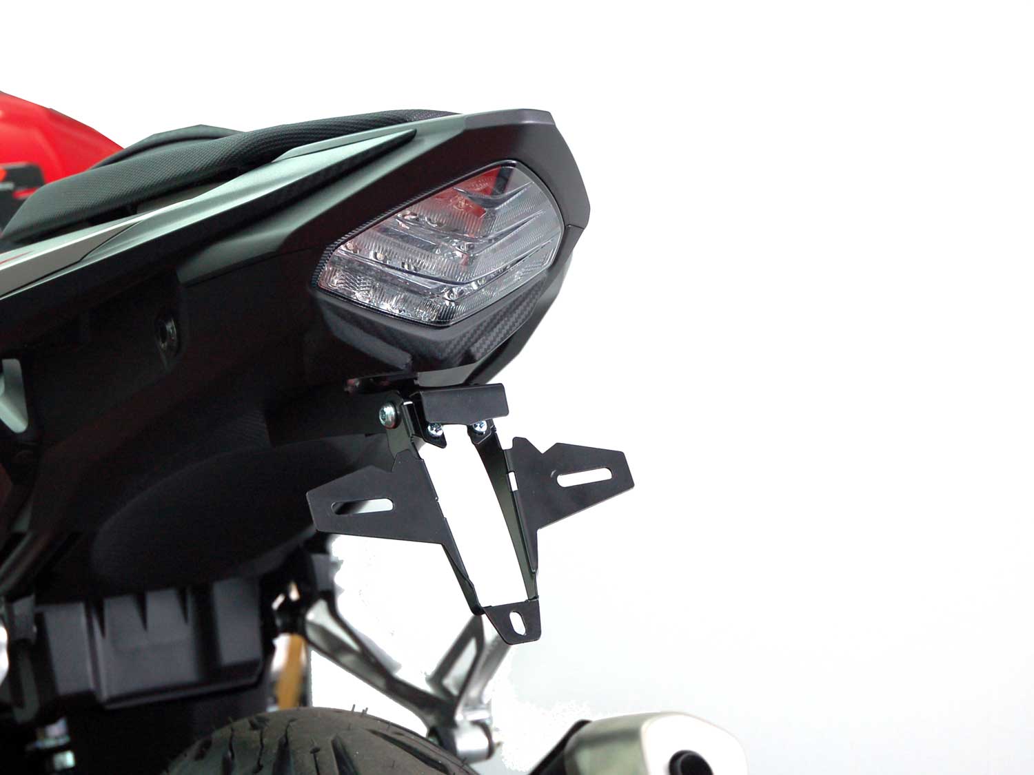 Kennzeichenhalter IQ1 für Honda CB500F | CBR500R (2016-2025) für Zubehörblinker Kennzeichenhalter IQ1 für Honda CB500F | CBR500R (2016-2025) für Originalblinker