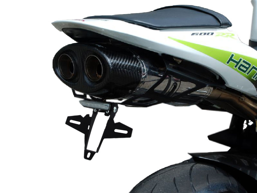 Portatarga IQ1 per Honda CBR600RR (2007-2012) con luce posteriore Portatarga IQ1 per Honda CBR600RR (2007-2012) per indicatori di direzione originali