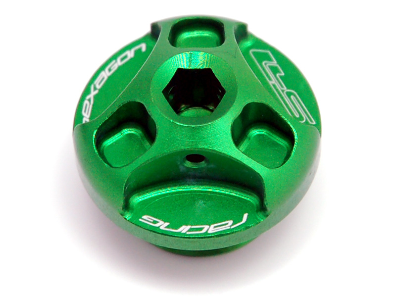 Öleinfüllschraube HEX M20x2.5 für Triumph grün Öleinfüllschraube HEX M24x3 für KTM Husqvarna grün