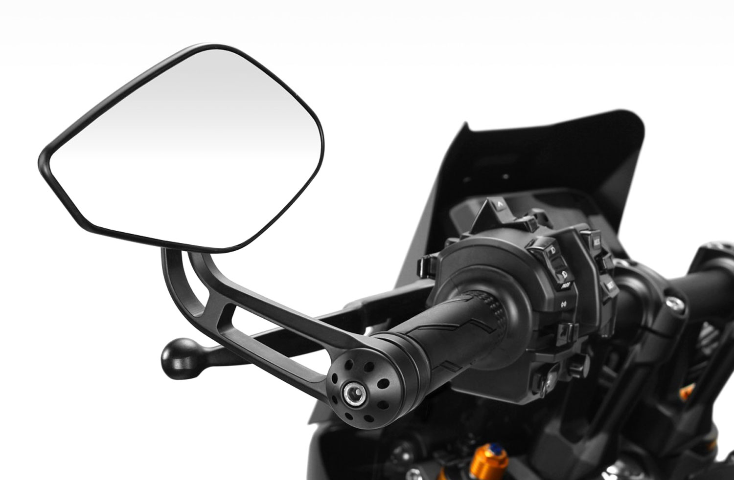 Specchio terminale Revenge SS con peso manubrio per Honda CB1000R (2021-2025) Specchio terminale Revenge SS con peso manubrio per Yamaha MT-07 (2025-2026)