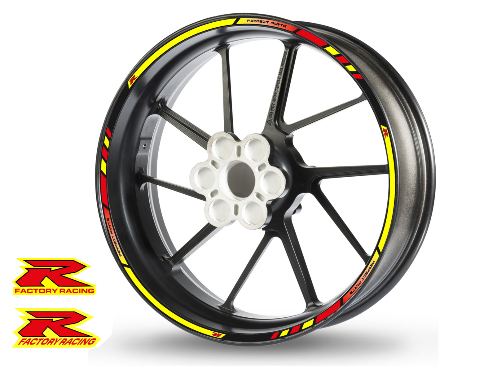 Adesivo bordo cerchio GP RACE con Racing R neon-rosso Adesivo bordo cerchio GP RACE con Racing R neon-rosso