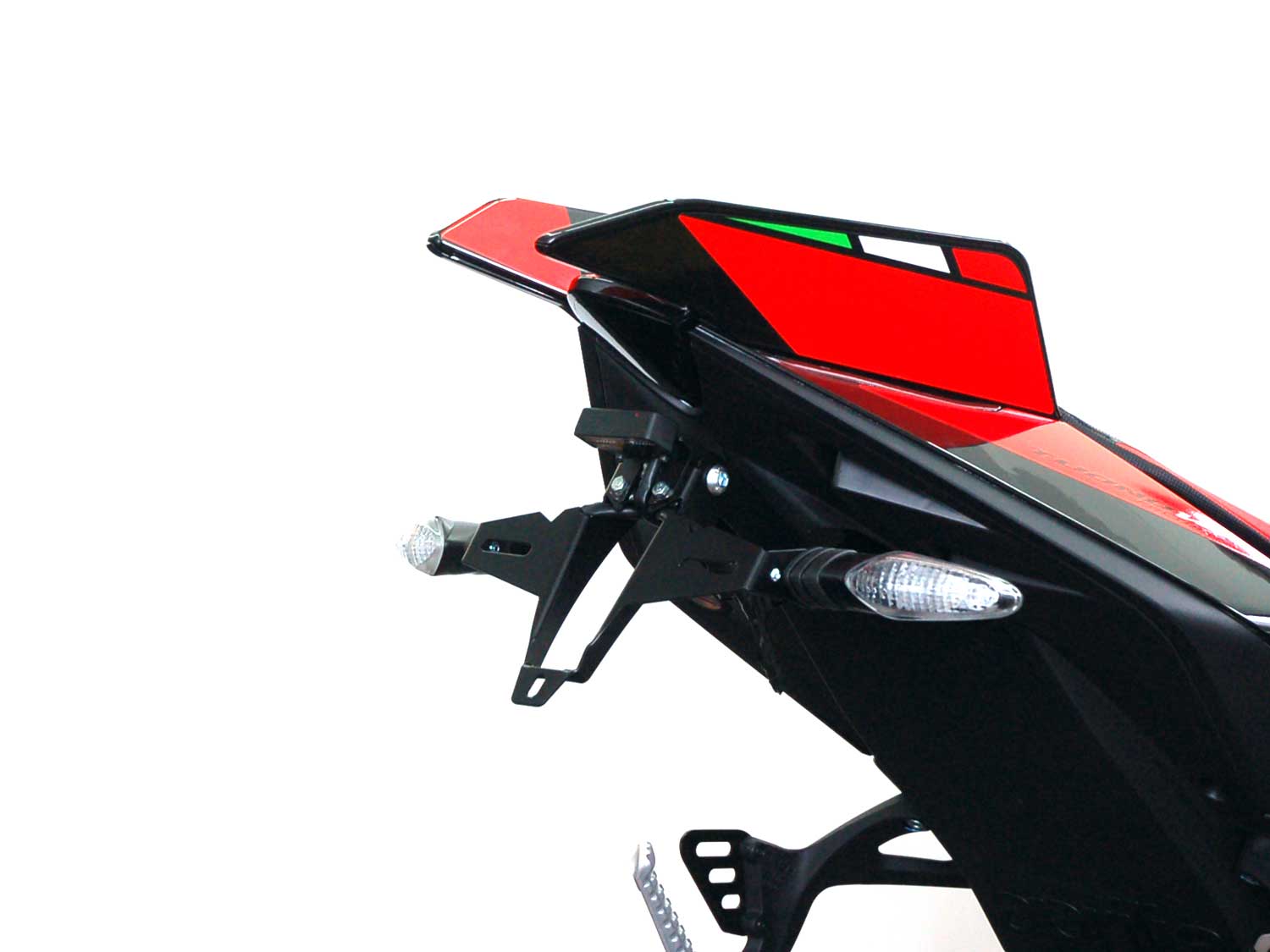 Portatarga IQ9 per Aprilia RSV4 | Tuono V4 (2025-2026) Portatarga IQ9 per Aprilia RSV4 | Tuono V4 (2025-2026) per indicatori di direzione originali
