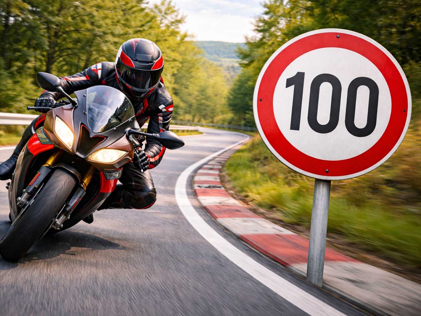 Límite de velocidad para motociclistas