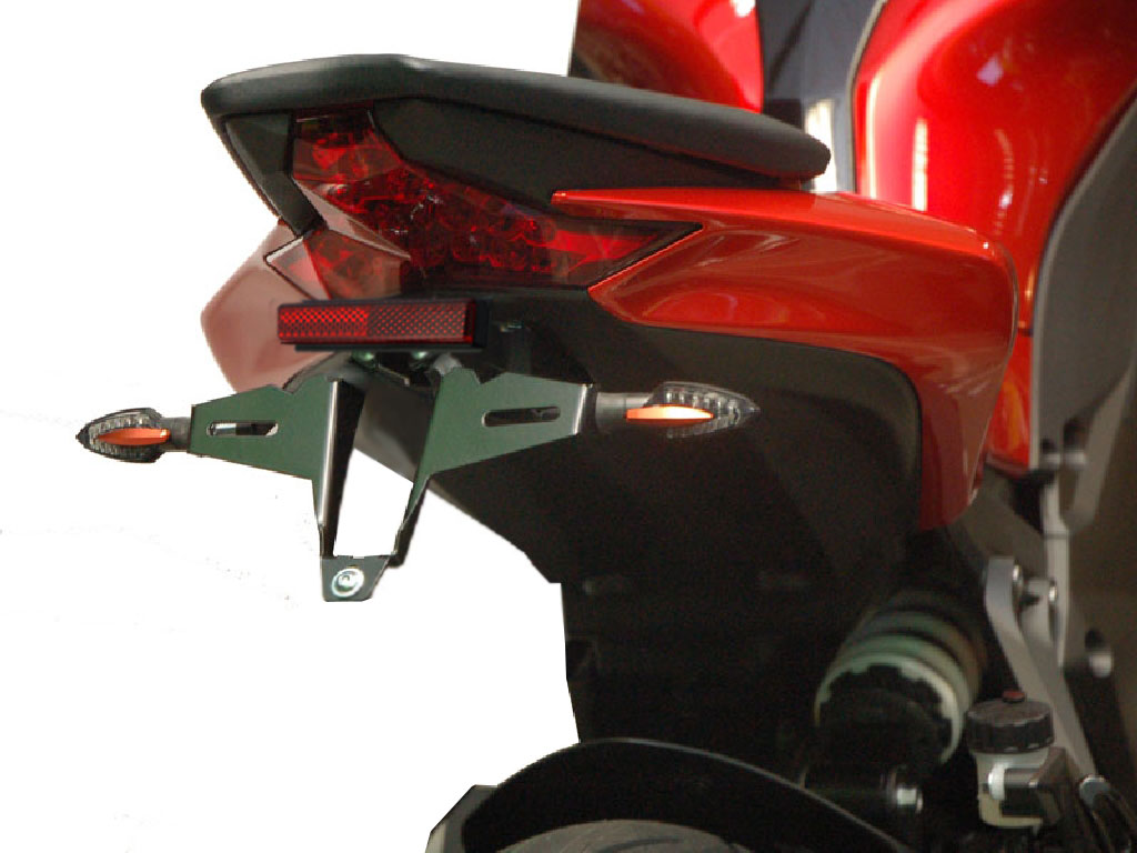 Porta targa IQ4 per Kawasaki Z 1000 (2014-2019) Kennzeichenhalter IQ4 für Kawasaki Z 1000 (2014-2020) für Originalblinker
