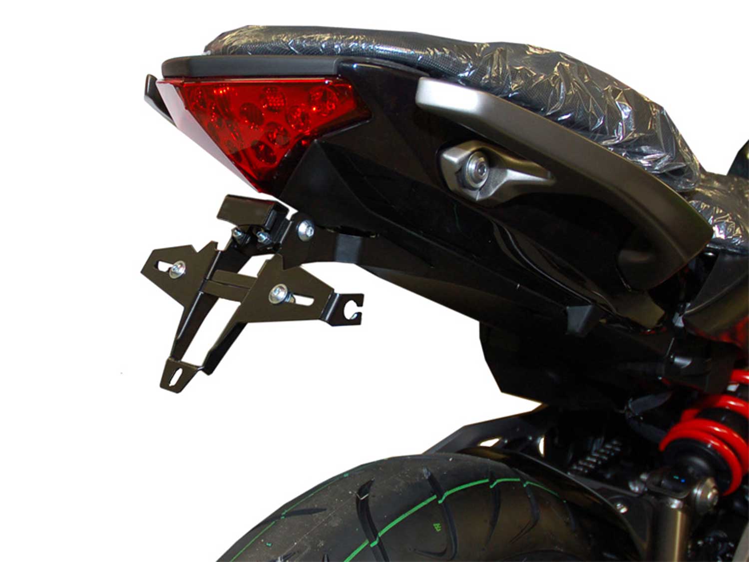 Porta targa IQ1 per Kawasaki ER 6N ER 6F (2012-2016) Kennzeichenhalter IQ1 für Kawasaki ER 6N ER 6F (2012-2016) für Originalblinker