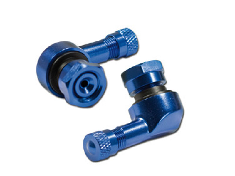 Winkelventile 11,3 mm 90 Grad abgewinkelt mit Ventildeckel blau