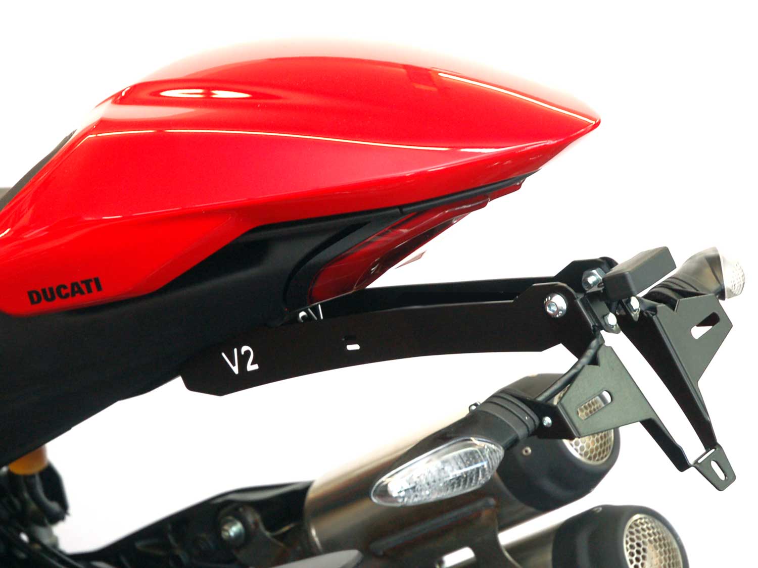 Portatarga IQ9 per Ducati Monster V2 (2026-2027) per indicatori di direzione originali