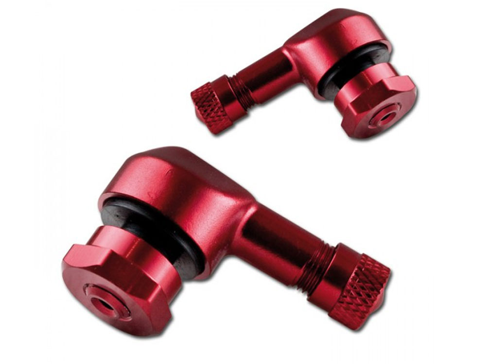 Winkelventile 8,3 mm 90 Grad abgewinkelt mit Ventildeckel rot