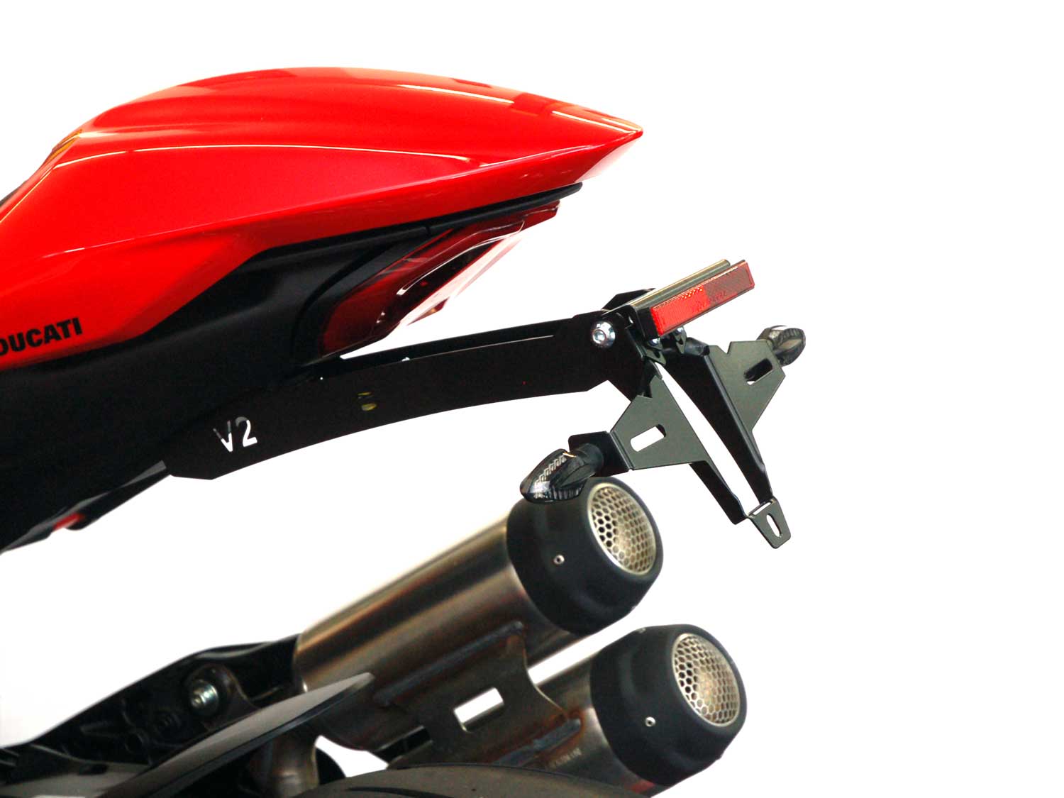 Portatarga IQ4 per Ducati Monster V2 (2026-2027) per indicatori di direzione originali