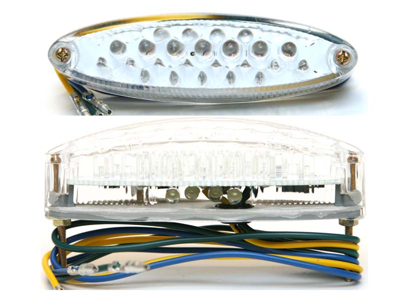 Fanale posteriore | luce di stop ovale con luce targa trasparente Fanale posteriore | luce di stop ovale con luce targa trasparente