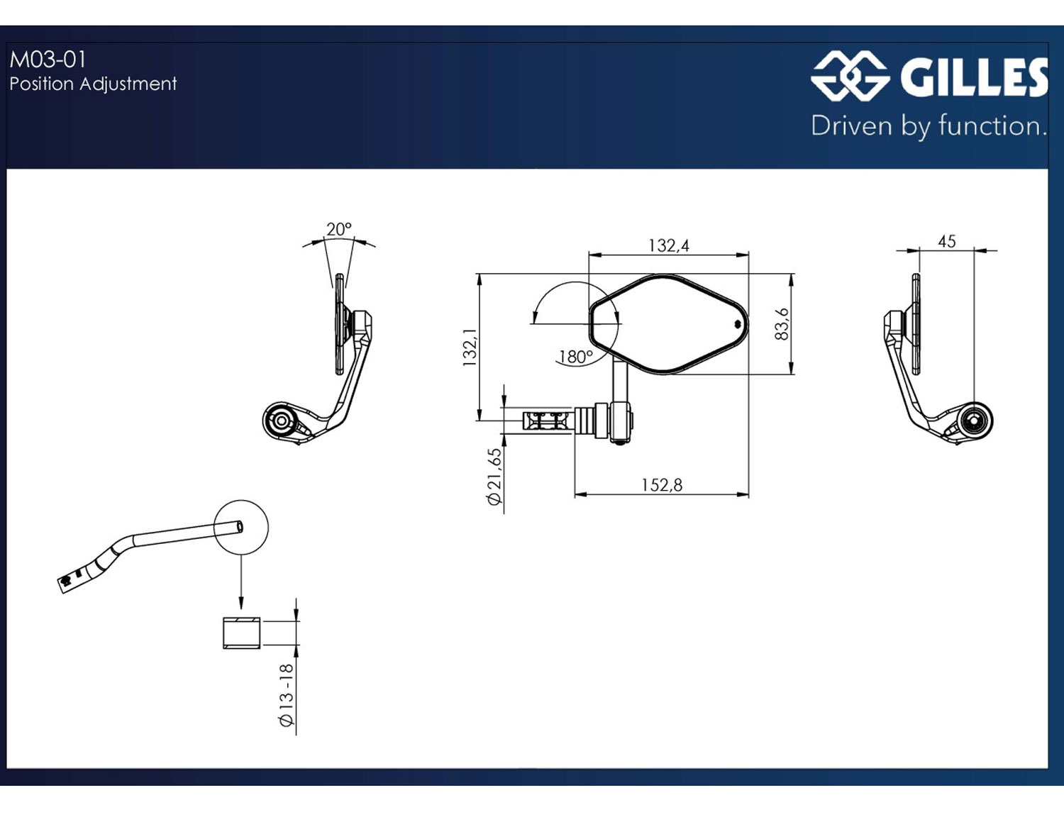 Specchietti per manubrio STRATOS M03-01-BD