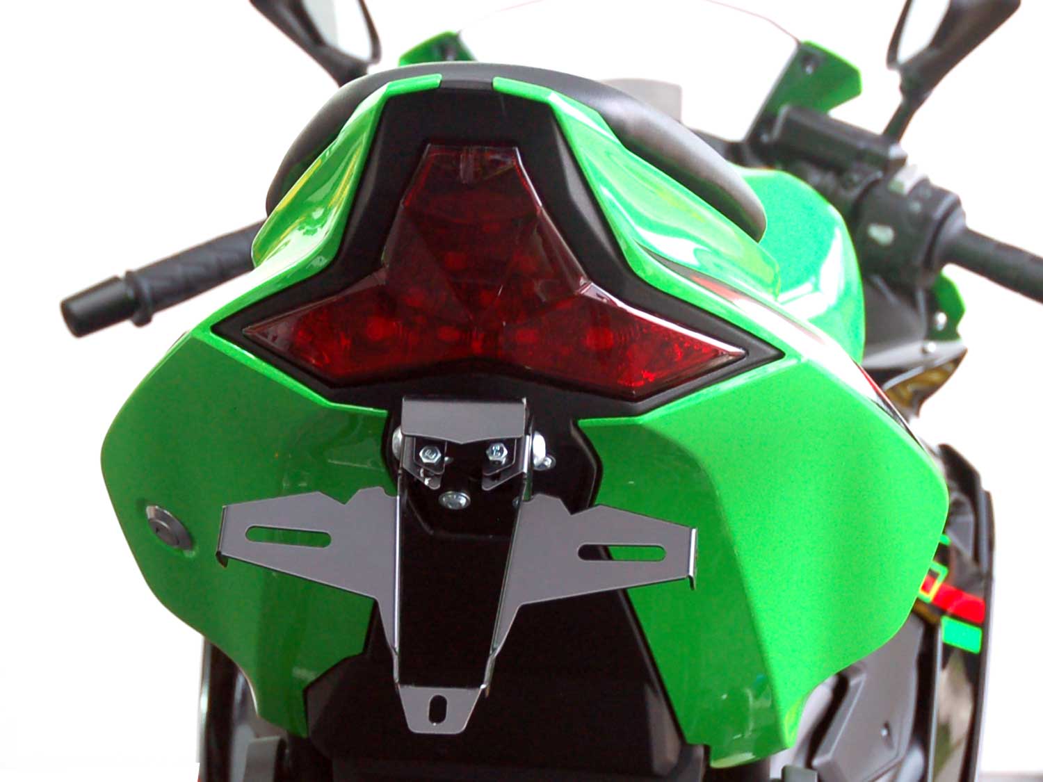 Portatarga IQ1 per Kawasaki ZX-4RR (2024-2026) Porta targa IQ1 per Kawasaki ZX-6R 636 (2013-2016) OEM Indicatore di originale (180-200mm)