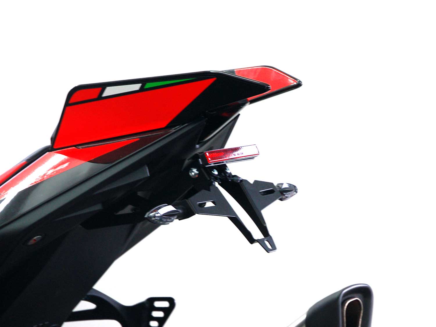 Portatarga IQ4 per Aprilia RSV4 | Tuono V4 (2025-2026) Portatarga IQ4 per Aprilia RSV4 | Tuono V4 (2025-2026) per indicatori di direzione originali