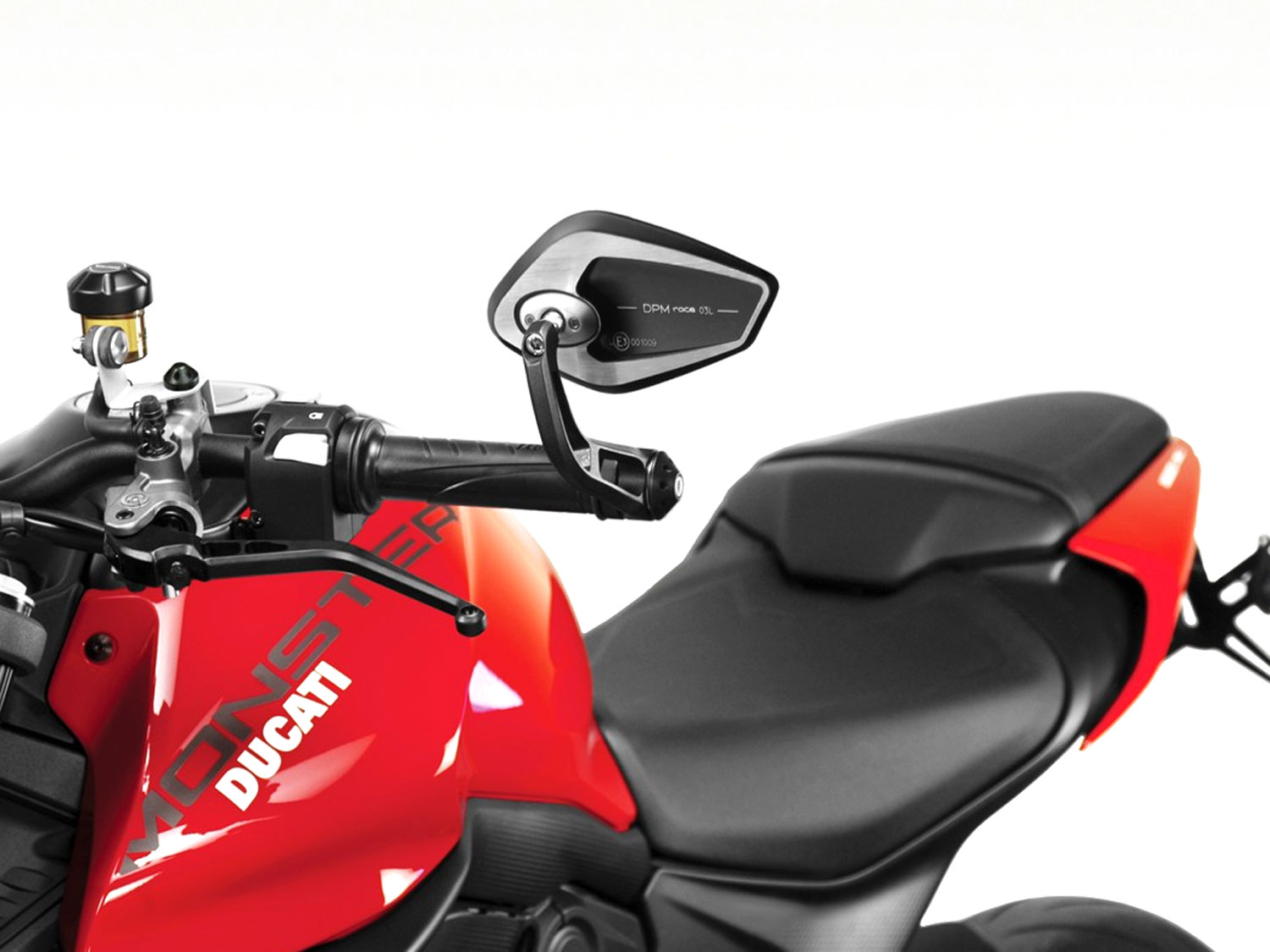 Specchio terminale Revenge SS EVO con peso manubrio per Ducati Monster (2021-2025)