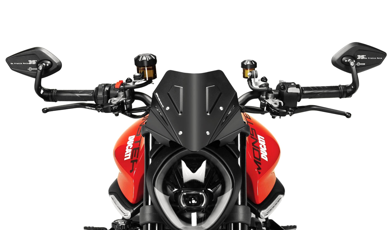 Specchio terminale Revenge SS con peso manubrio per Ducati Monster (2021-2025) Specchio terminale Revenge SS con peso manubrio per Ducati Monster (2021-2025)