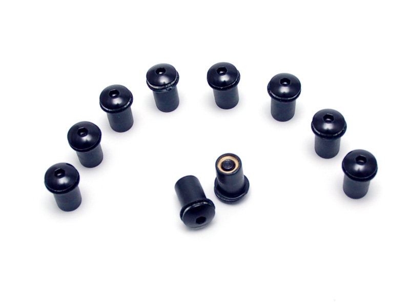 Schrauben Set mit Gummimutter 10 Stk M5 x15 mm schwarz