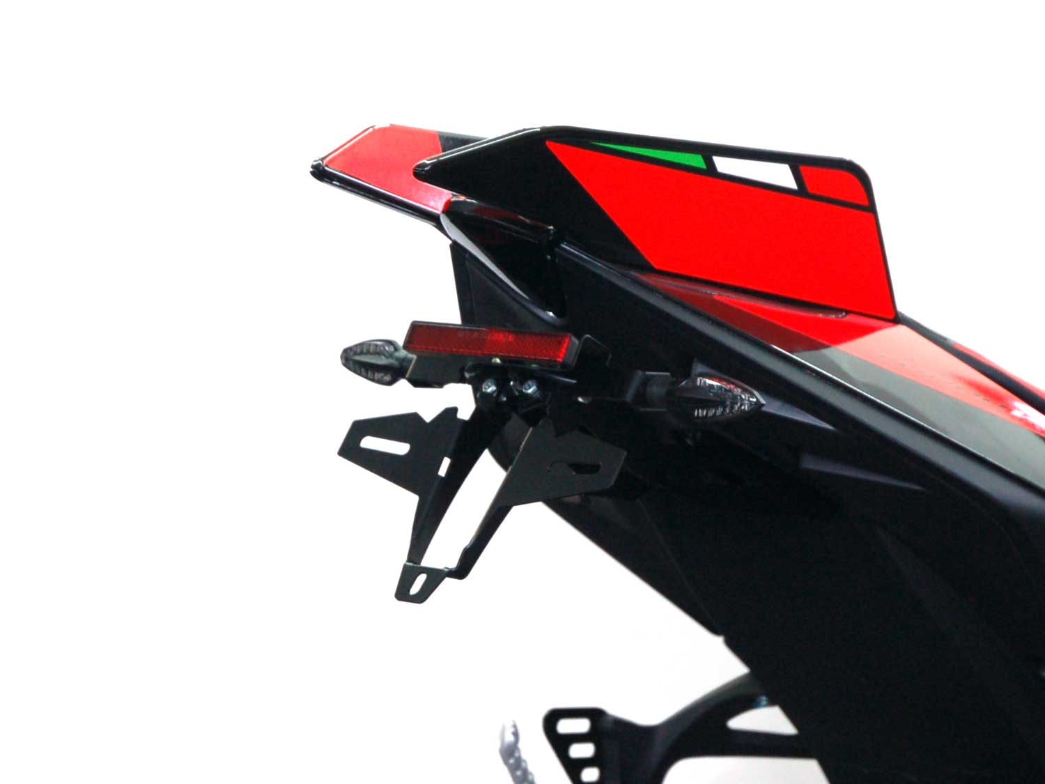 Portatarga IQ5 per Aprilia RSV4 | Tuono V4 (2025-2026) Portatarga IQ5 per Aprilia RSV4 | Tuono V4 (2025-2026) per indicatori di direzione originali