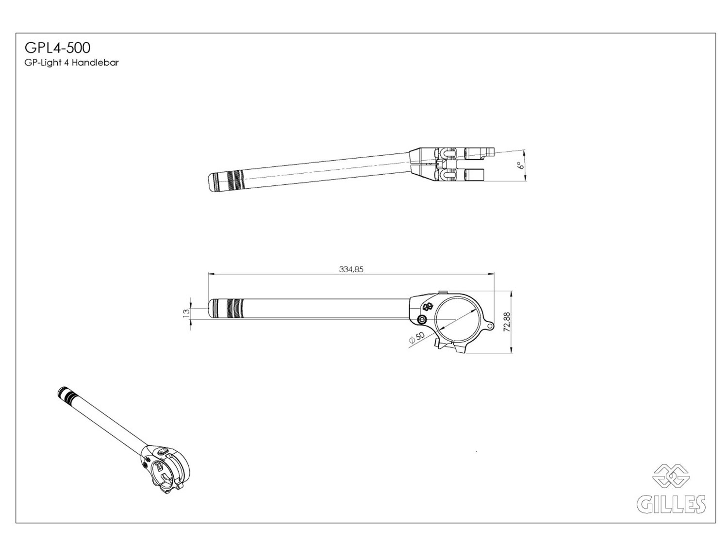 Lenker GP-LIGHT 4 500 schwarz
