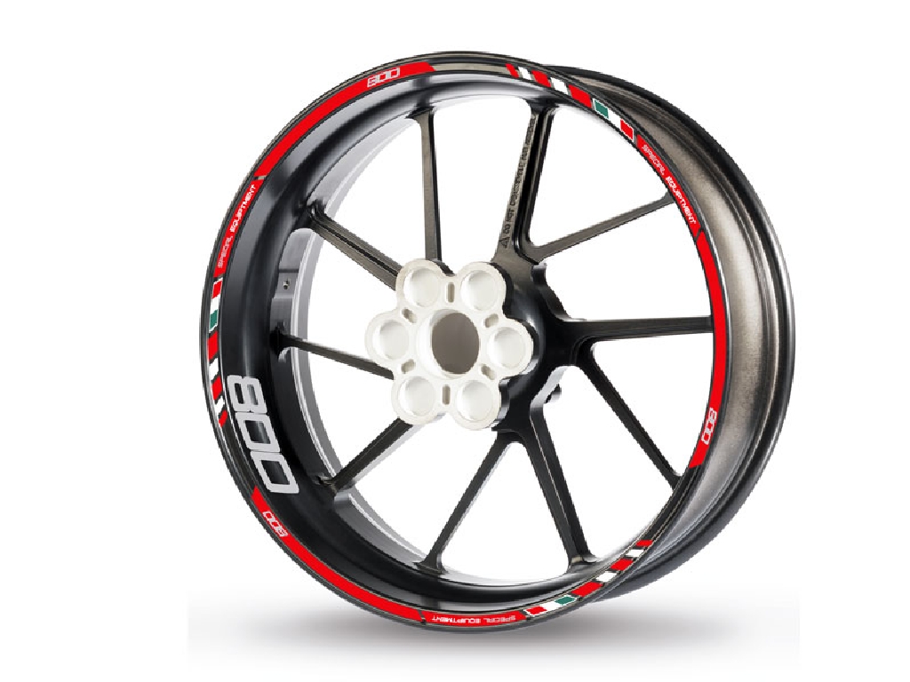 Adesivo bordo cerchio per 800 ccm rosso-bianco-cromo